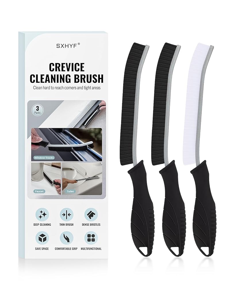 SXhyf Arduous Bristle Cleansing Brush – Versatile Crevice Scrub Device for Dwelling Use, Very best for Bogs, Kitchens, Home windows, Taps, and Extra