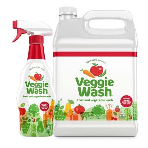 Veggie Wash Bundle: 16 oz. Spray and 1 Gallon Refill for Fruits and Greens Cleaner